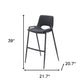 Set of Two 30" Black Faux Leather And Steel Low Back Bar Height Bar Chairs