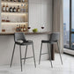 Set of Two 30" Black Faux Leather And Steel Low Back Bar Height Bar Chairs