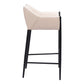 30" Beige And Black Fabric And Steel Bar Height Bar Chair