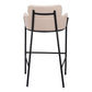30" Beige And Black Fabric And Steel Bar Height Bar Chair