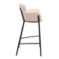 30" Beige And Black Fabric And Steel Bar Height Bar Chair