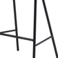30" Beige And Black Fabric And Steel Bar Height Bar Chair