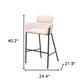 30" Beige And Black Fabric And Steel Bar Height Bar Chair