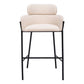 30" Beige And Black Fabric And Steel Bar Height Bar Chair