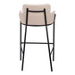 30" Beige And Black Fabric And Steel Bar Height Bar Chair