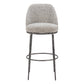 32" Gray And Black Fabric And Steel Bar Height Swivel Bar Chair