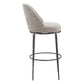 32" Gray And Black Fabric And Steel Bar Height Swivel Bar Chair