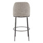 32" Gray And Black Fabric And Steel Bar Height Swivel Bar Chair