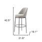 32" Gray And Black Fabric And Steel Bar Height Swivel Bar Chair