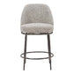 24" Gray and Black Fabric and Steel Counter Height Swivel Bar Chair
