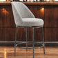24" Gray and Black Fabric and Steel Counter Height Swivel Bar Chair
