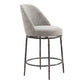 24" Gray and Black Fabric and Steel Counter Height Swivel Bar Chair