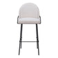Set of Two 30" Ivory And Black Shearling And Steel Bar Height Bar Chairs