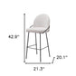 Set of Two 30" Ivory And Black Shearling And Steel Bar Height Bar Chairs