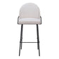 Set of Two 30" Ivory And Black Shearling And Steel Bar Height Bar Chairs