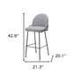 Set of Two 30" Light Gray And Black Shearling And Steel Bar Height Bar Chairs