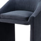 30" Gray And Gold Velvet And Steel Low Back Bar Height Bar Chair