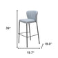 Set of Two 29" Gray And Black Faux Leather And Steel Bar Height Bar Chairs
