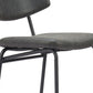 Set of Two 30" Black Faux Leather and Steel Low Back Bar Height Bar Chairs