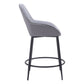 Set of Two 25" Gray And Black Fabric And Steel Counter Height Bar Chairs