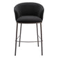 30" Black And Bronze Shearling And Steel Bar Height Bar Chair