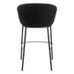 30" Black And Bronze Shearling And Steel Bar Height Bar Chair