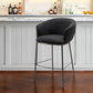 30" Black And Bronze Shearling And Steel Bar Height Bar Chair