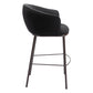 30" Black And Bronze Shearling And Steel Bar Height Bar Chair