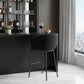 30" Black And Bronze Shearling And Steel Bar Height Bar Chair