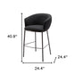 30" Black And Bronze Shearling And Steel Bar Height Bar Chair