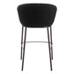 30" Black And Bronze Shearling And Steel Bar Height Bar Chair