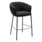 30" Black And Bronze Shearling And Steel Bar Height Bar Chair