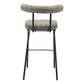 30" Green and Black Chenille and Steel Low Back Bar Height Bar Chair