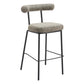 30" Green and Black Chenille and Steel Low Back Bar Height Bar Chair