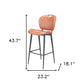 30" Brown And Black Faux Leather And Steel Low Back Bar Height Bar Chair