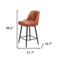 26" Brown And Black Faux Leather And Steel Counter Height Swivel Bar Chair