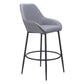 Set of Two 30" Gray And Black Fabric And Steel Bar Height Bar Chairs