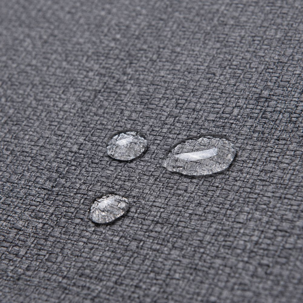 Set of Two 30" Gray And Black Fabric And Steel Bar Height Bar Chairs