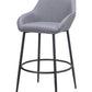Set of Two 30" Gray And Black Fabric And Steel Bar Height Bar Chairs