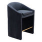 26" Gray and Gold Velvet and Steel Counter Height Bar Chair