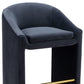 26" Gray and Gold Velvet and Steel Counter Height Bar Chair