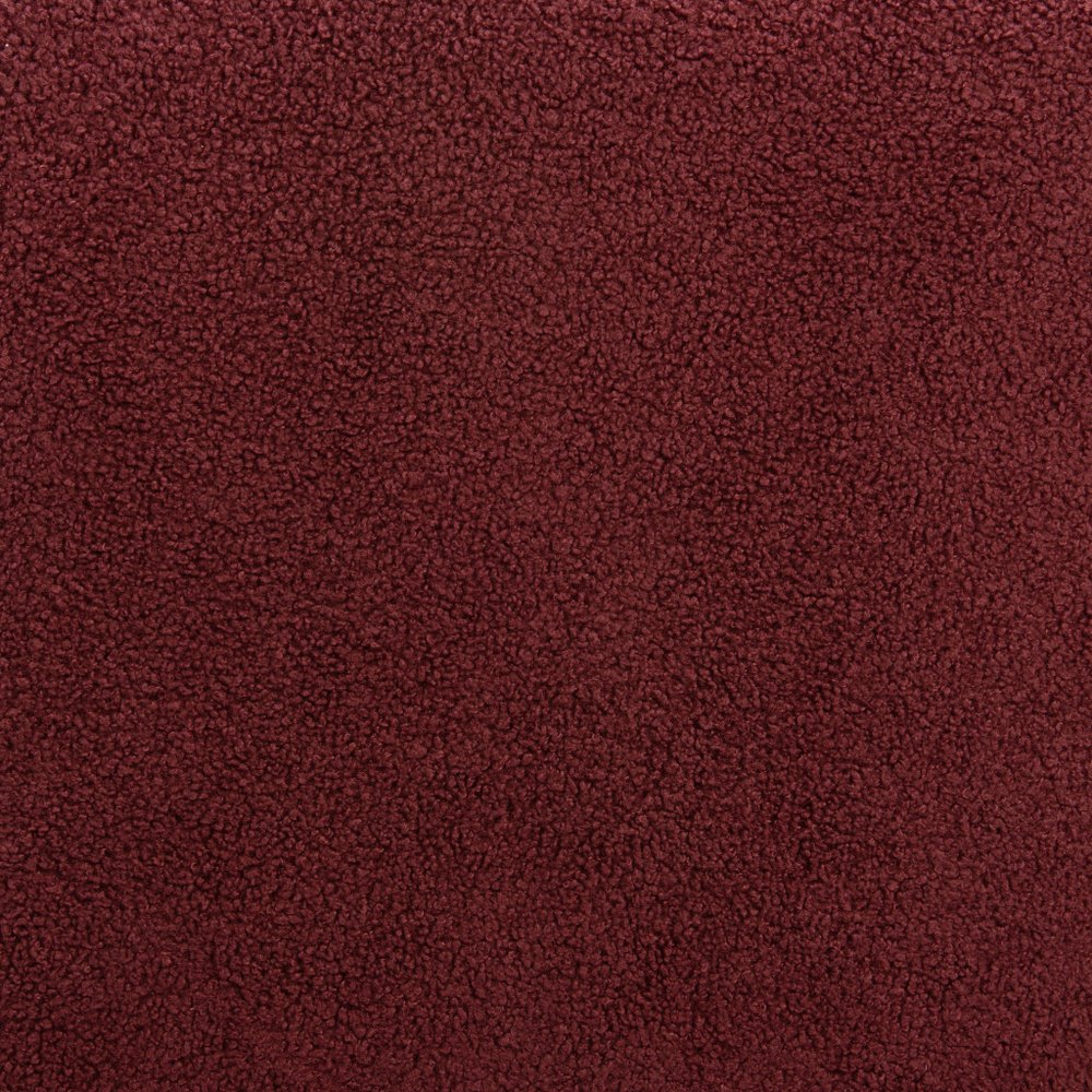 Set of Two 30" Red and Bronze Shearling and Steel Low Back Bar Height Bar Chairs