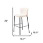 Set of Two 29" Cream And Black Faux Leather And Steel Bar Height Bar Chairs