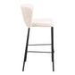 Set of Two 29" Cream And Black Faux Leather And Steel Bar Height Bar Chairs