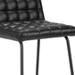 Set of Two 26" Black Faux Leather and Steel Counter Height Bar Chairs