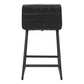 Set of Two 26" Black Faux Leather and Steel Counter Height Bar Chairs