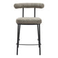 26" Green and Black Chenille and Steel Low Back Counter Height Bar Chair