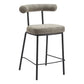 26" Green and Black Chenille and Steel Low Back Counter Height Bar Chair