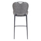 30" Gray And Black Faux Leather And Steel Low Back Bar Height Bar Chair