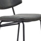 Set of Two 26" Black Faux Leather and Steel Low Back Counter Height Bar Chairs